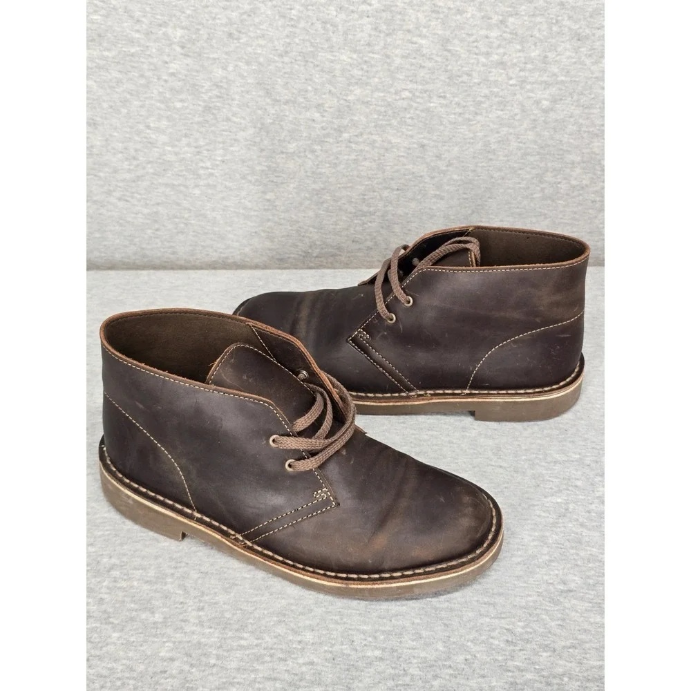 Clarks Bushacre 3 Men's Beeswax Leather Chukka Boots Size US 7 M (EU 39.5)